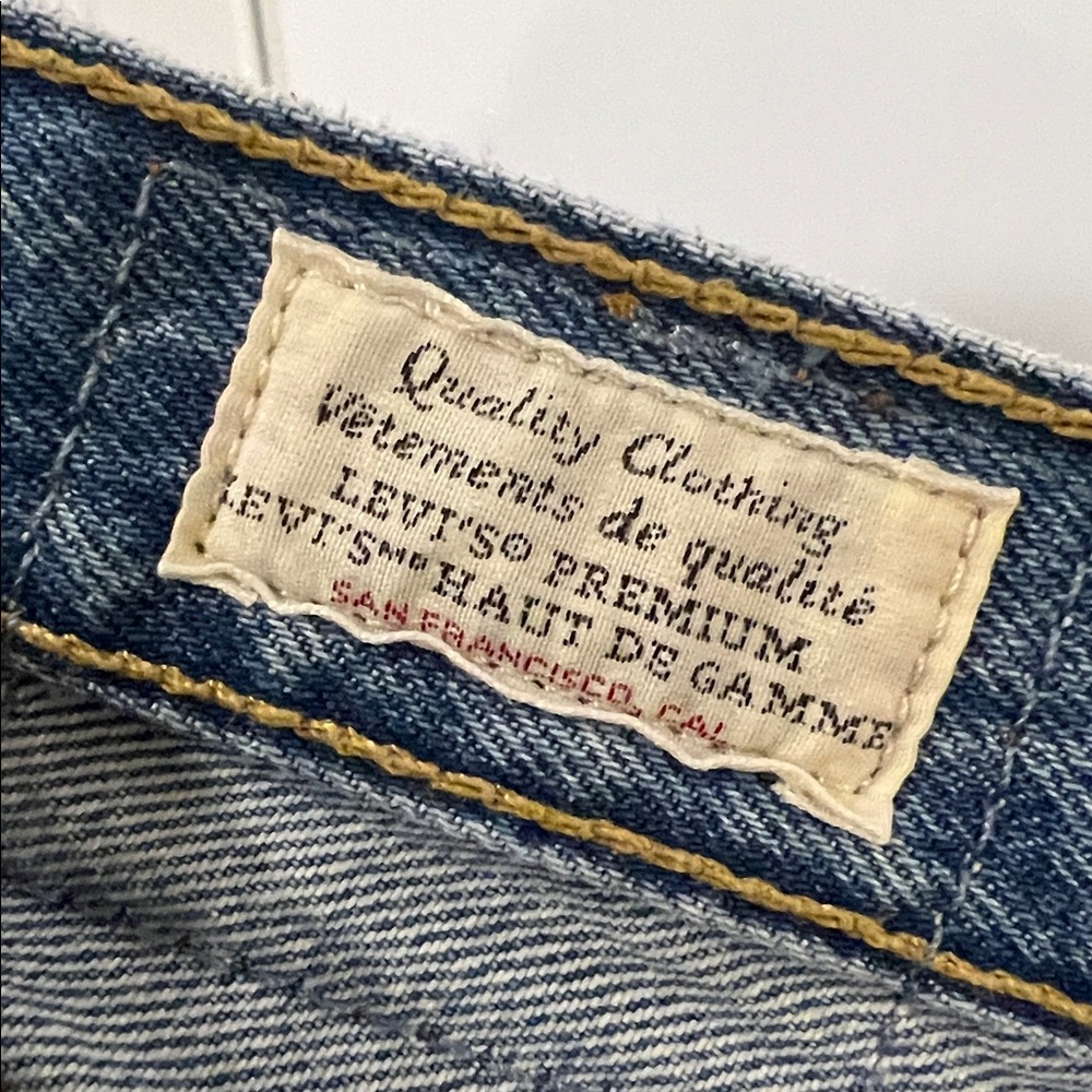 Levi's Straight Leg Blue Denim Jeans - Picture 2 of 5